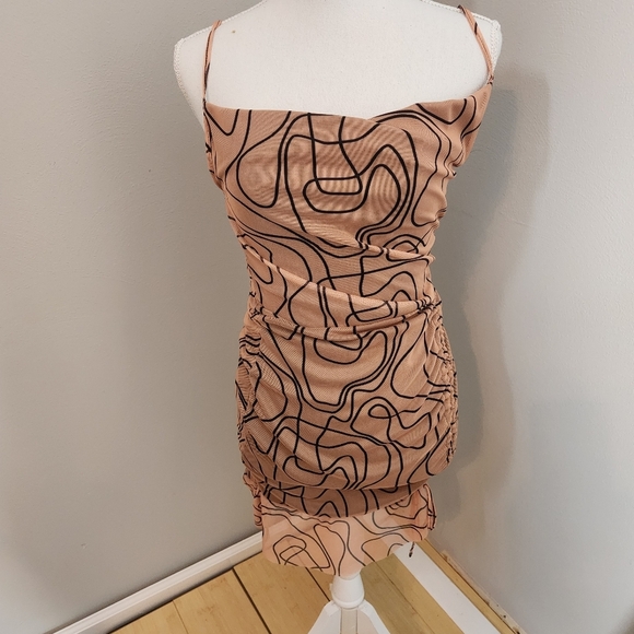 PrettyLittleThing Brown Sleeveless Cowl Neck Slip Dress size 6 NWT - Picture 11 of 15